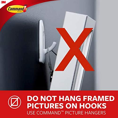 Command Command Medium Designer Hooks, Damage Free Hanging Wall Hooks with Adhesive Strips, No Tools Wall Hooks for Hanging Decorations in Living Spaces, 9 White Hooks and 12 Command Strips