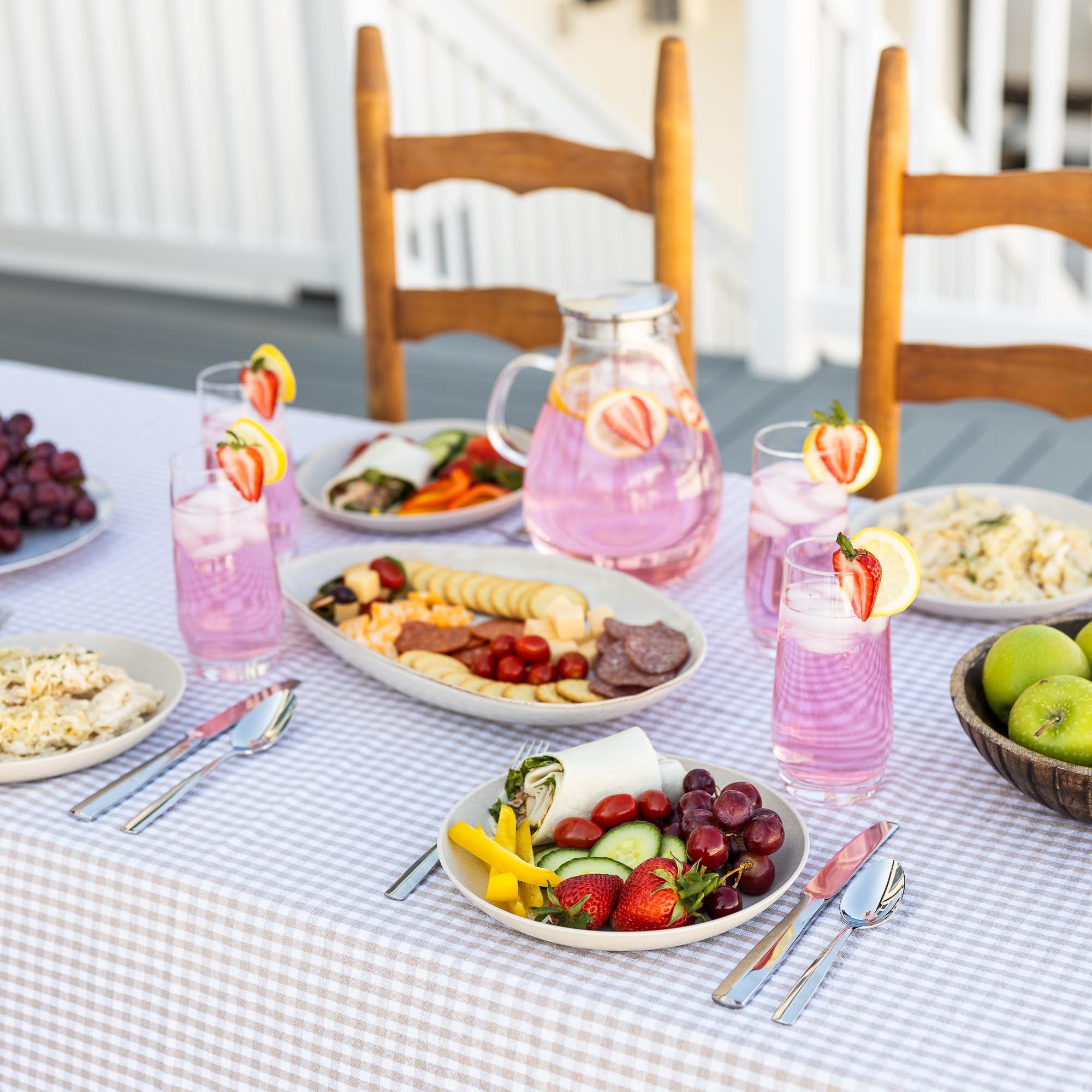 Grow Forward Grow Forward Premium Wheat Straw Plates - 9 Inch Reusable Hard Plastic Dinner Plates Set of 8 - Unbreakable Microwave Safe Plates for Dessert, Camping, RV, Outdoors, Patio, Kitchen Dishes - Sahara