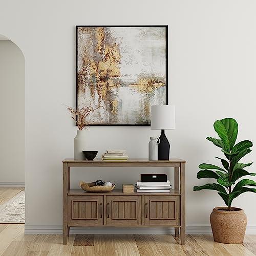 SIMPLIHOME SIMPLIHOME Lev Solid Wood 48 Inch Wide Contemporary Console Table in Smoky Brown, for The Living Room, Entryway and Bedroom