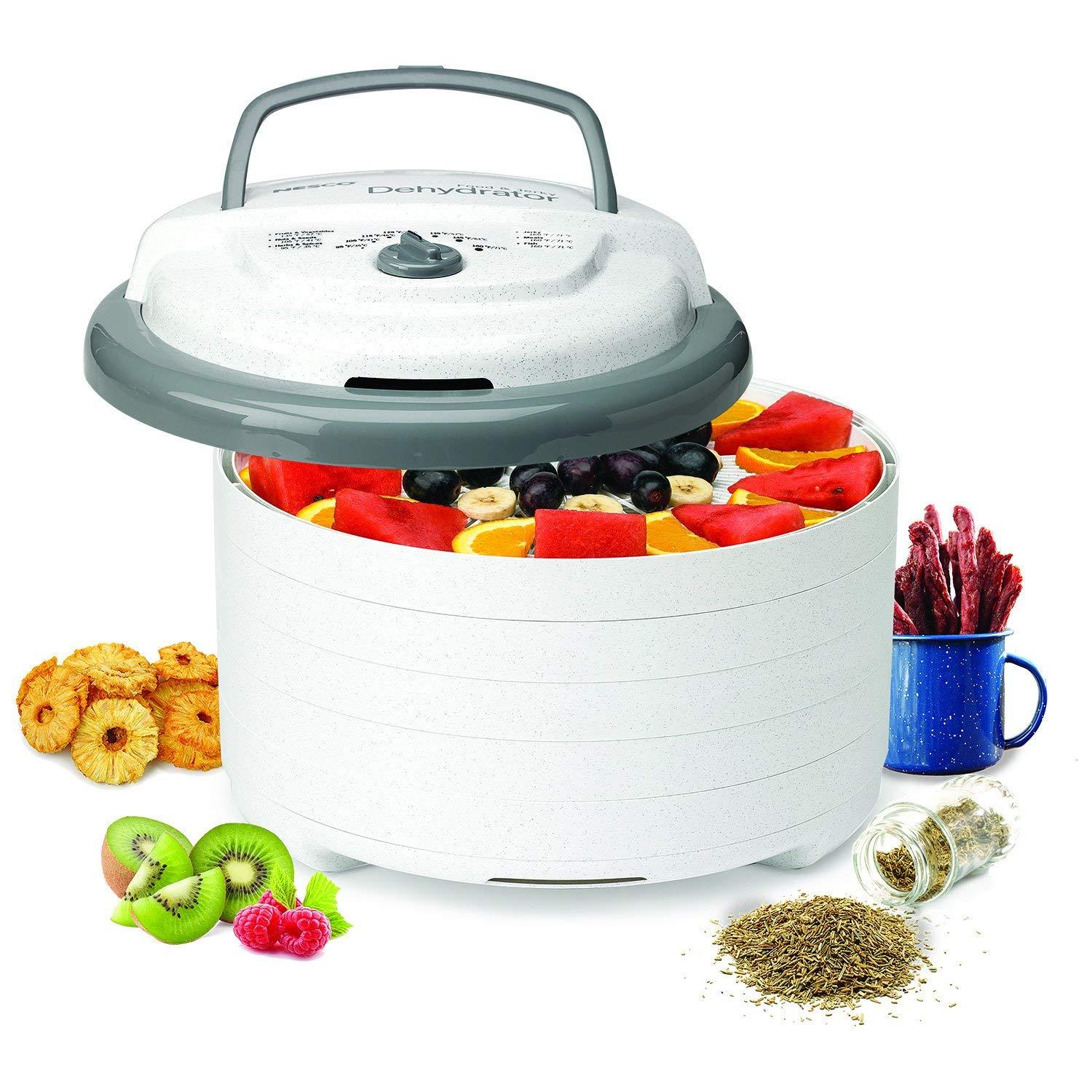 Nesco NESCO FD-75A Snackmaster Pro Food Dehydrator, For Snacks, Fruit, Beef Jerky, Gray