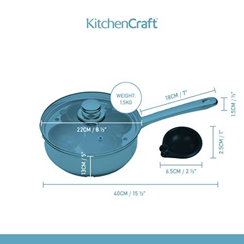 Kitchen Craft KitchenCraft 4 Egg Poacher Pan in Gift Box, Non Stick and Induction Safe, Stainless Steel, 20.5 cm