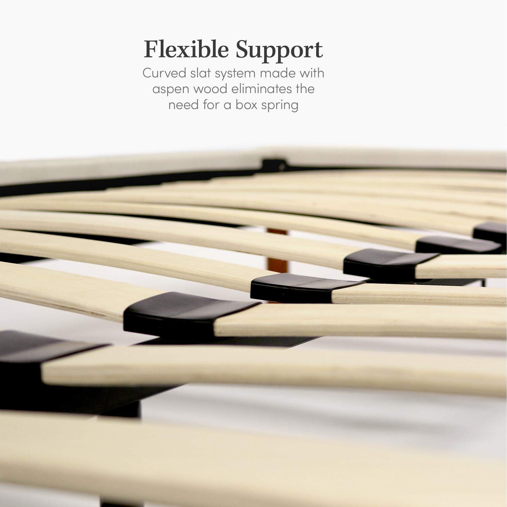 eLuxurySupply eLuxurySupply Bailey Upholstered Platform Bed with Headboard, Queen