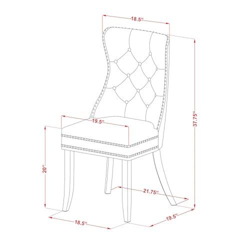 East West Furniture East West Furniture MLDA5-MAH-24 5-Piece Dinette Set Consists of a Rectangle Dining Table with Butterfly Leaf and 4 Black Polyester Fabric Padded Chairs, 36x54 Inch, Mahogany