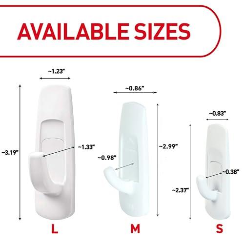 Command Command Large Utility Hooks, Holds up to 5 lb, 7 Hooks and 12 Command Strips, Damage Free Hanging Wall Hooks with Adhesive Strips, No Tools Adhesive Hooks for Hanging, Organization and Storage