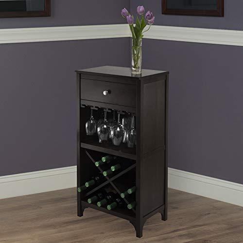 Winsome Winsome Ancona X Shelf Modular Wine Cabinet With 1-Drawer, Glass Rack, Dark Espresso (92745)