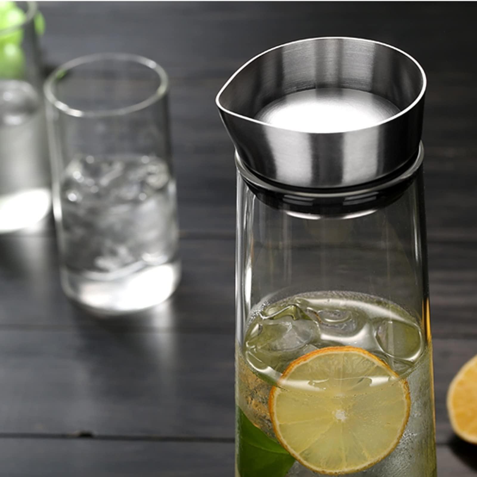 XIAOSAKU Pitchers Beverage Pitchers Creative Water Jug with Lid High Borosilicate Glass Pitcher Thickened Heat-resistant Teapot for Juice,Milk,Hot and Cold Beverages for Juice Milk Cold or Hot Beverages