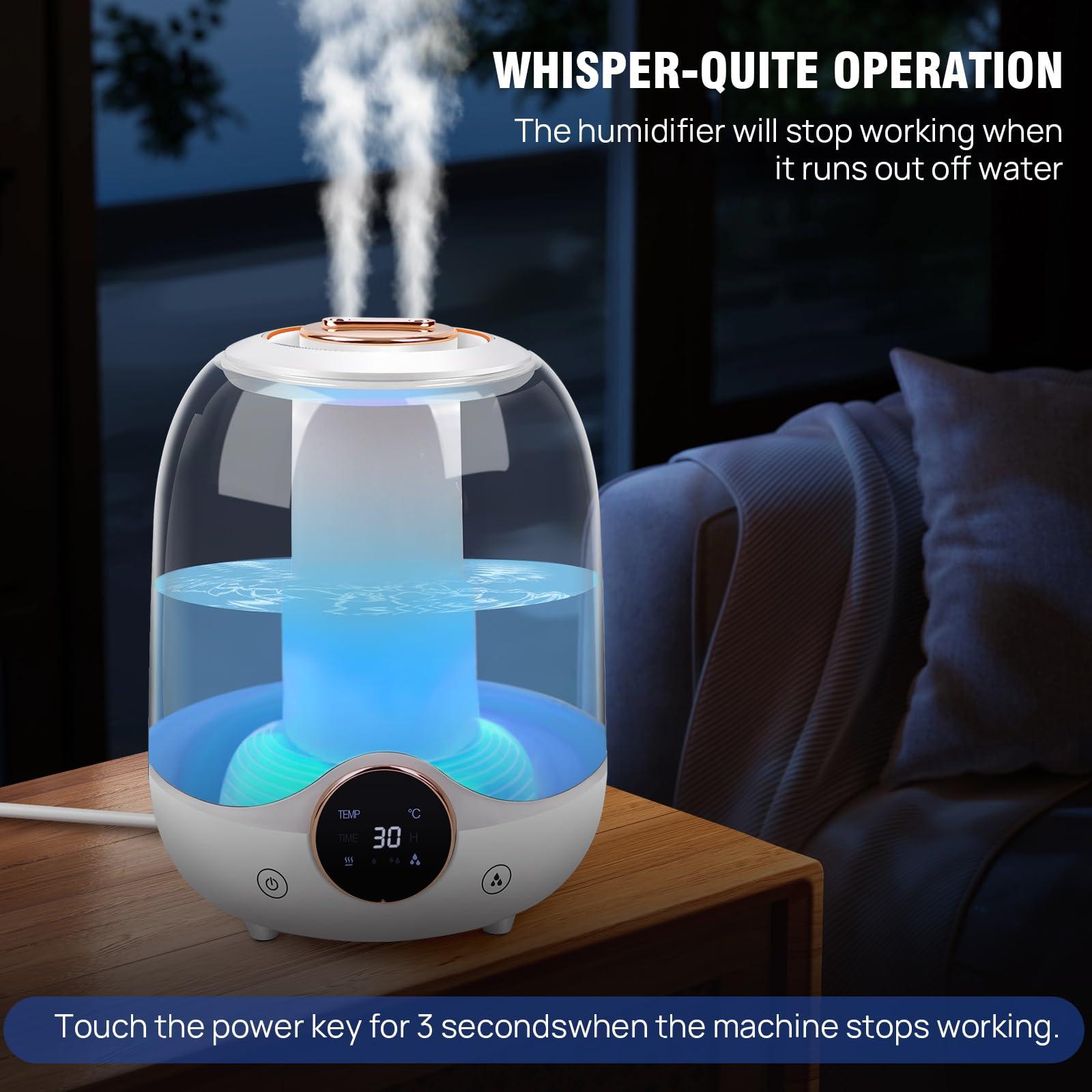 Jupitor 3L Bedroom Large Cool Mist Humidifier Top Fill Humidifier for Bedroom Home Office Humidifiers Cool Mist Quiet Humidifiers for Baby Humidifier for Bedroom 3 Speed Fogging