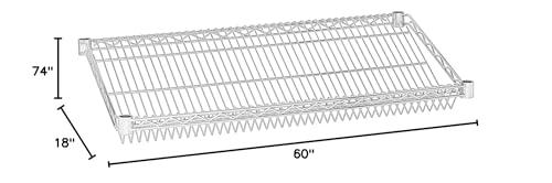 Omega Omega 18" Deep x 60" Wide x 74" High 6 Tier Black Slanted Wire Shelf Starter Shelving Unit