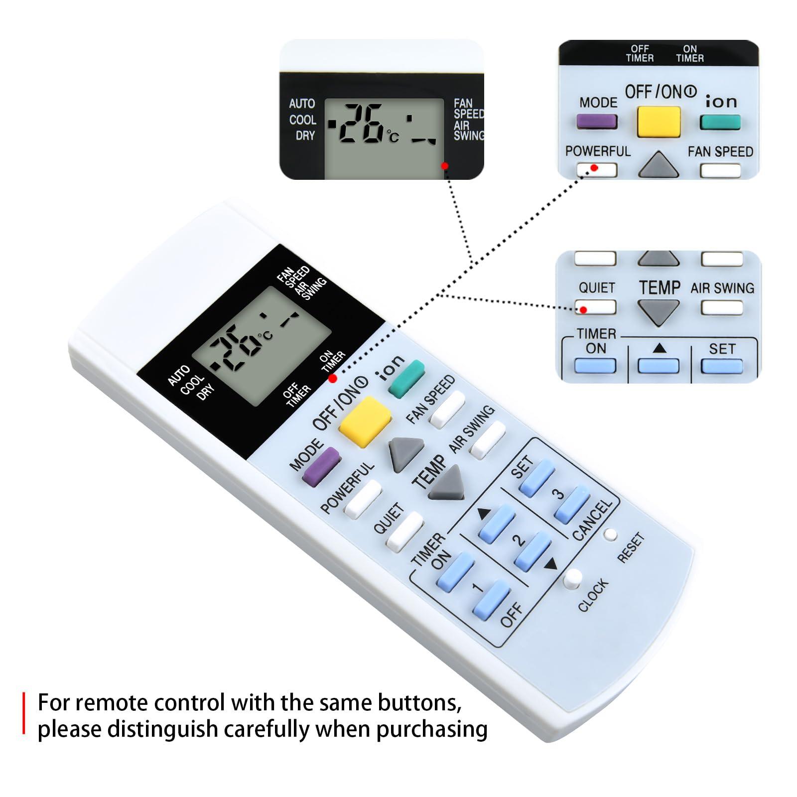 ZWP ZWP A75C3299 Replacement Remote Control fit for Panasonic Air Conditioner A75C2632 A75C2656 A75C2600 A75C2602 A75C2606 A75C2654 A75C2608 A75C2565