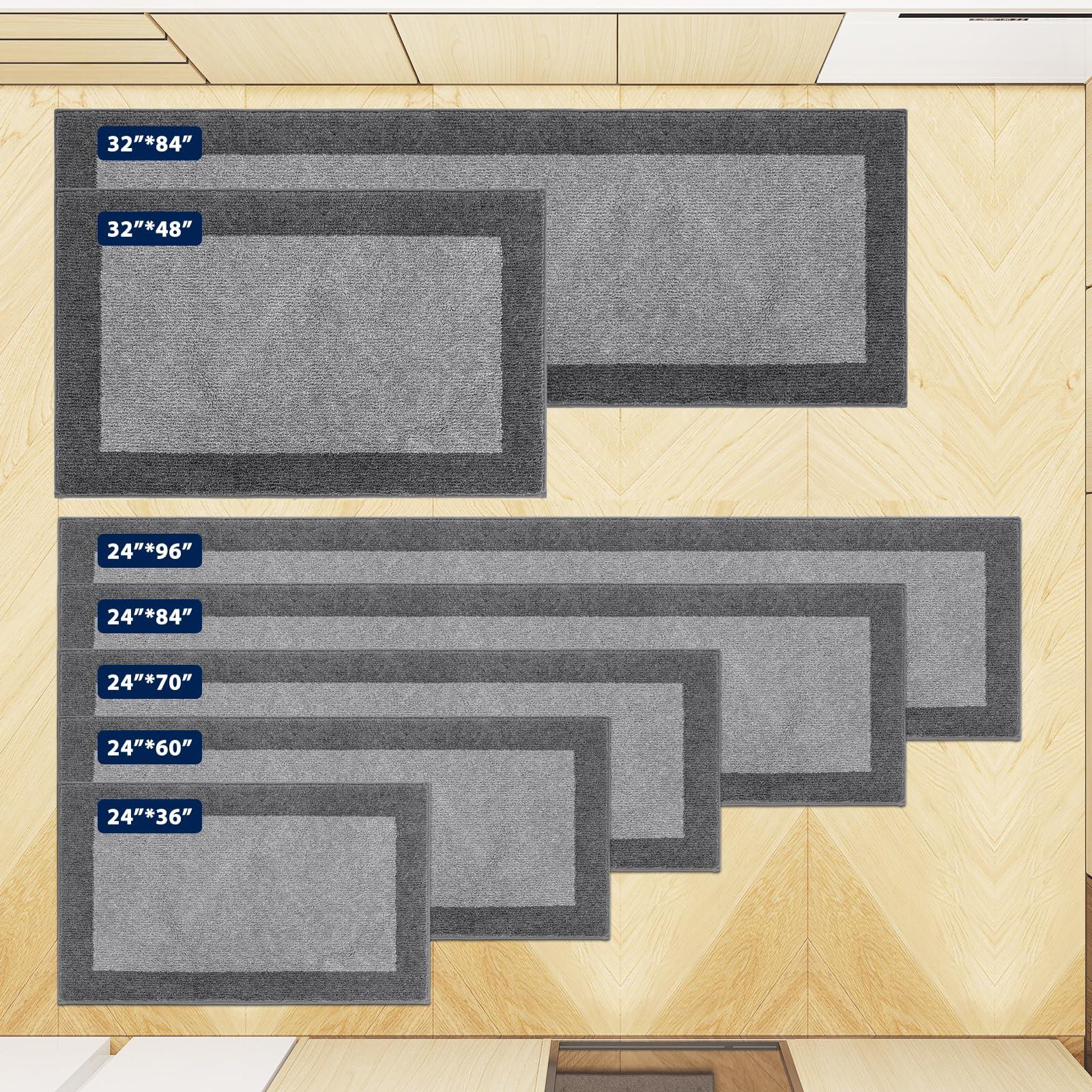 DOMUSTEX DOMUSTEX Machine Washable Kitchen Rug 24" x 36", Non Slip Kitchen Mat for Floor, Absorbent Entrance Throw Rug for Bedroom, Hallway, Bathroom, Door