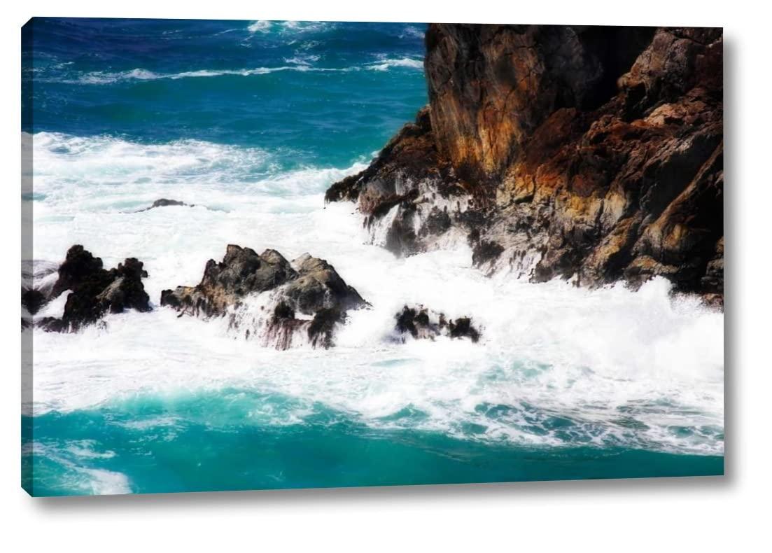 Canvas Art USA Churning Surf II by Alan Hausenflock 24\" x 36\" Gallery Wrapped Canvas Wall Art Print - Ready to Hang