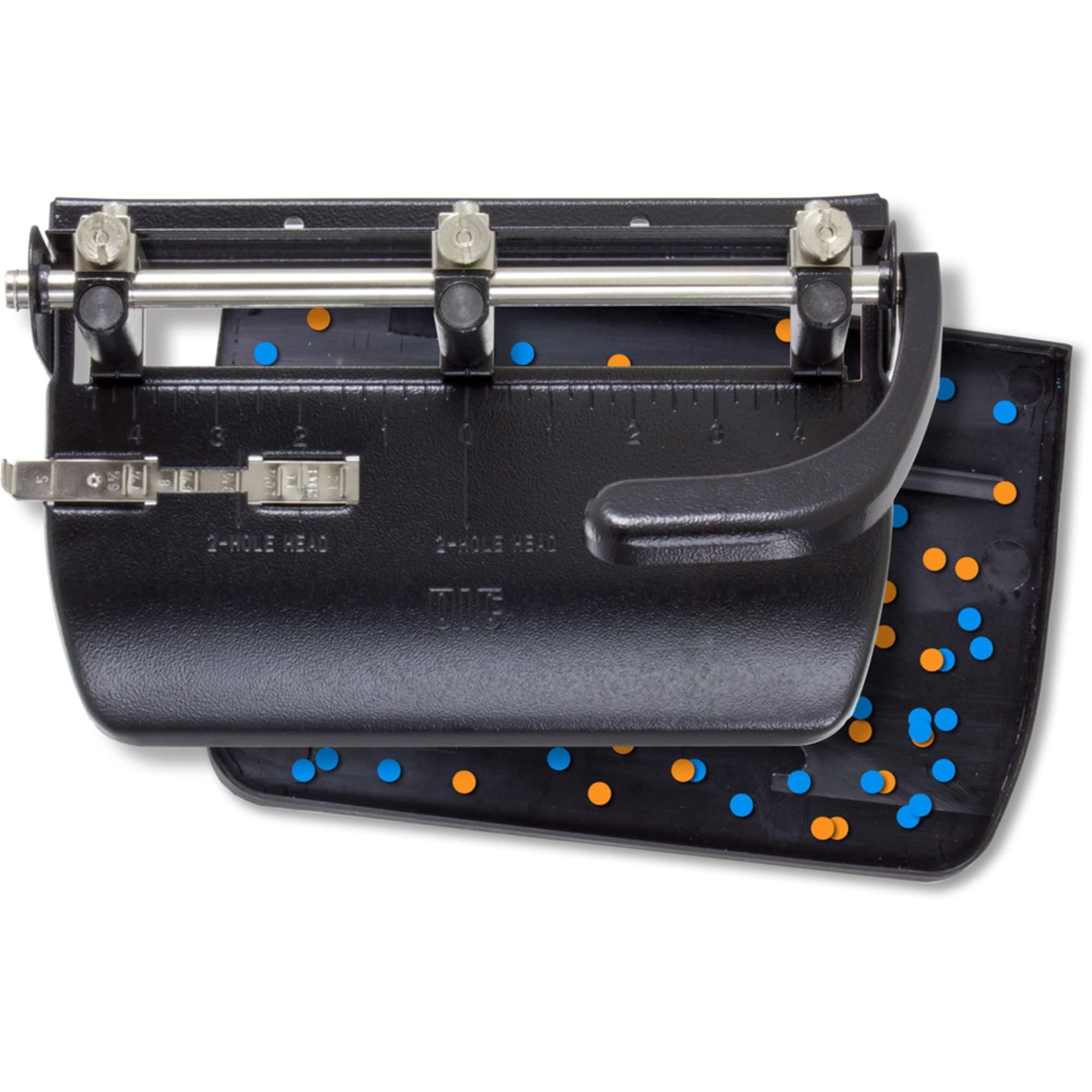 Officemate Officemate Heavy Duty Adjustable 2-3 Hole Punch with Lever Handle, 32-Sheet Capacity, Black (90078)