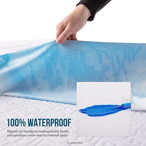 LUCID LUCID Premium Hypoallergenic 100% Waterproof Mattress Protector - Universal Fit, Cotton Terry Top, King