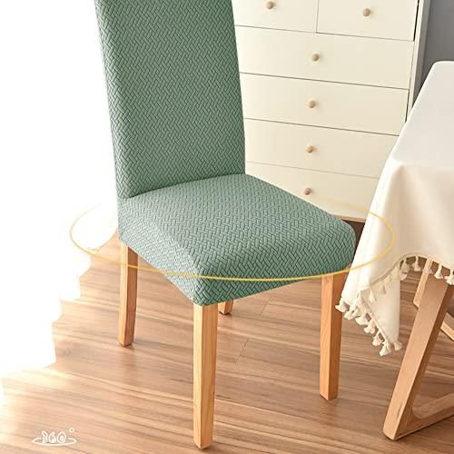 VIKAUL VIKAUL Set of 4 Chair Seat Cover Stretch Jacquard Chair Slipcover Washable Removable Chair Protector Dining Chair Covers for Dining Room Kitchen Banquet Hotel,Green