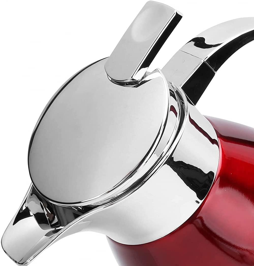 VIXPET Stainless Steel Coffee Carafe, 1.8L Thermal Carafe Coffee jug Vacuum Insulated Double Wall Thermal Coffee Carafe -Red