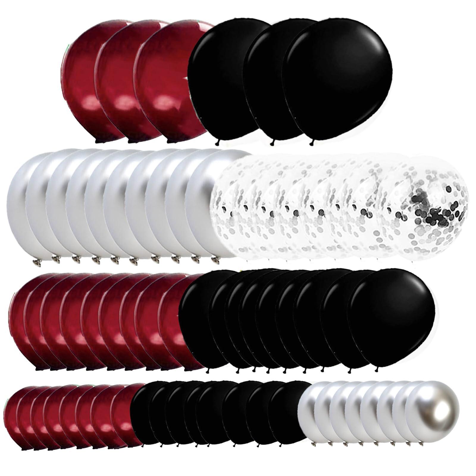 Qian\'s Party Graduation Party Decorations Maroon Black 2024/Burgundy Black Graduation Decorations Class of 2024/Burgundy Black Balloons/114Pcs Burgundy Silver Black Balloon Birthday Wedding/Maroon Black Birthday