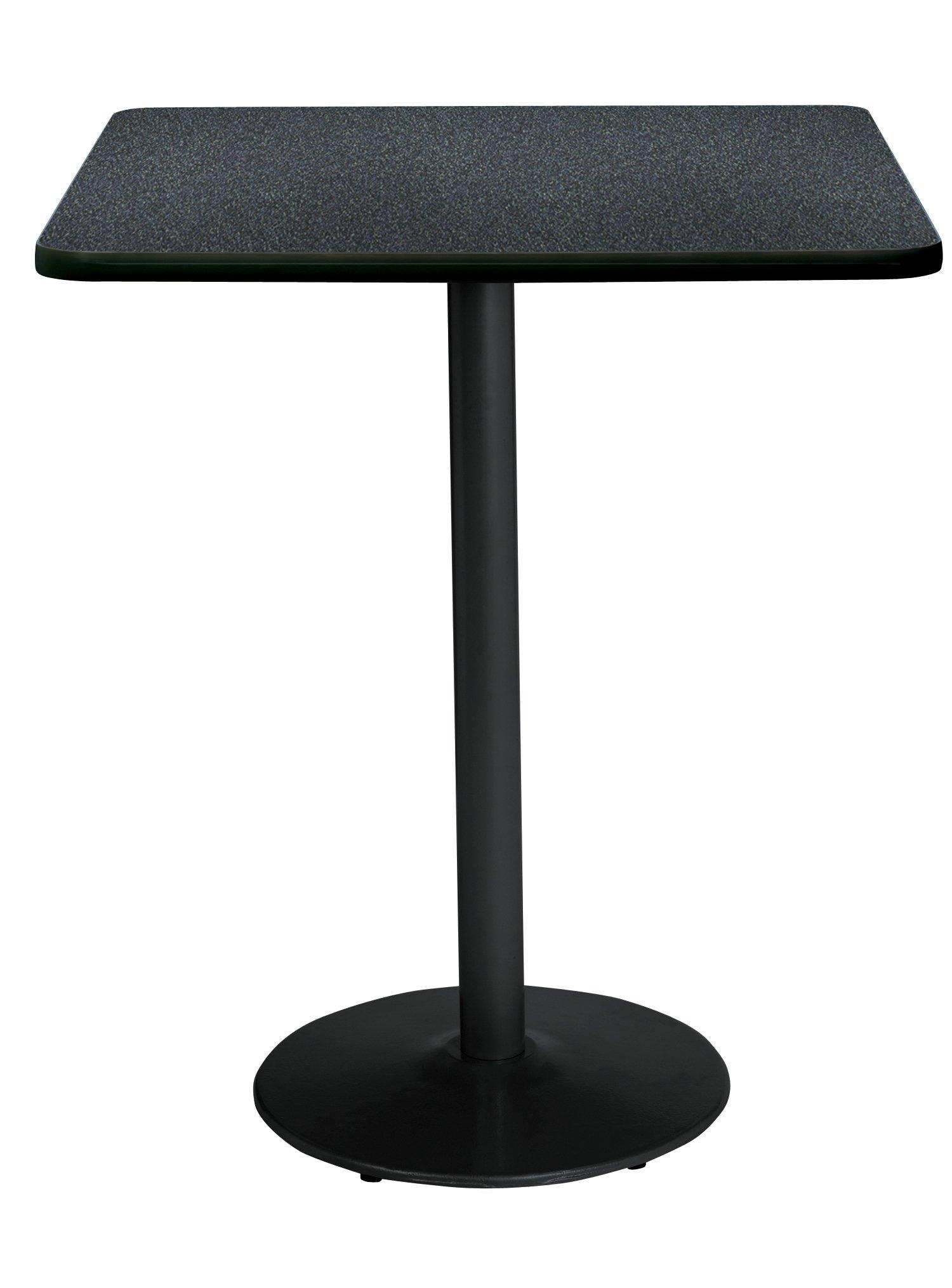 KFI Seating 42\" Square Pedestal Table with Graphite Nebula Top, Round Black Base, Bistro Height