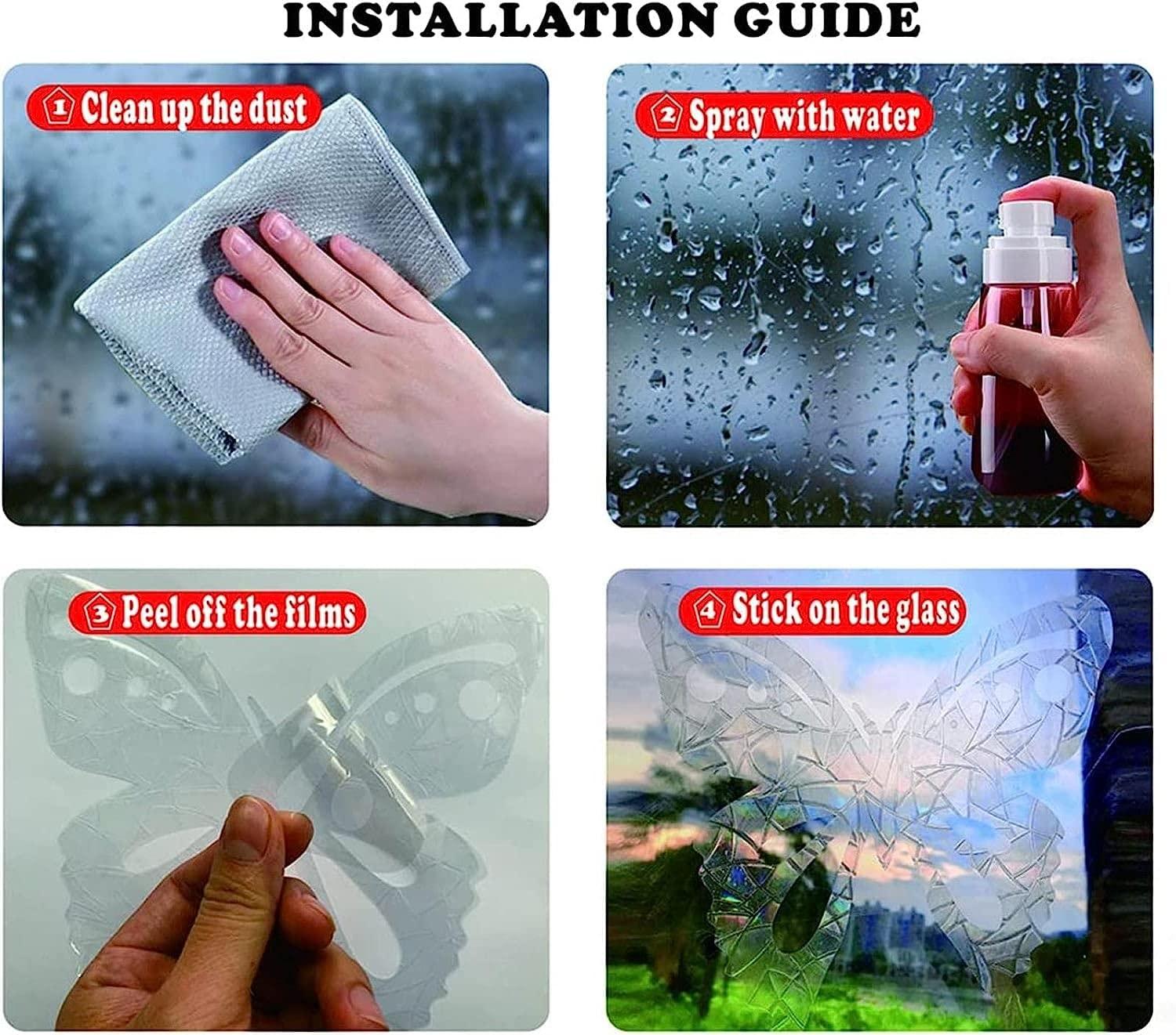 Barri Design Christmas Snowflake Window Clings for Glass Windows Static Cling Snow Window Decals Anti-Collision Winter Window Stickers for Bird Strikes Vinyl Stickers Suncatcher Rainbow Stickers