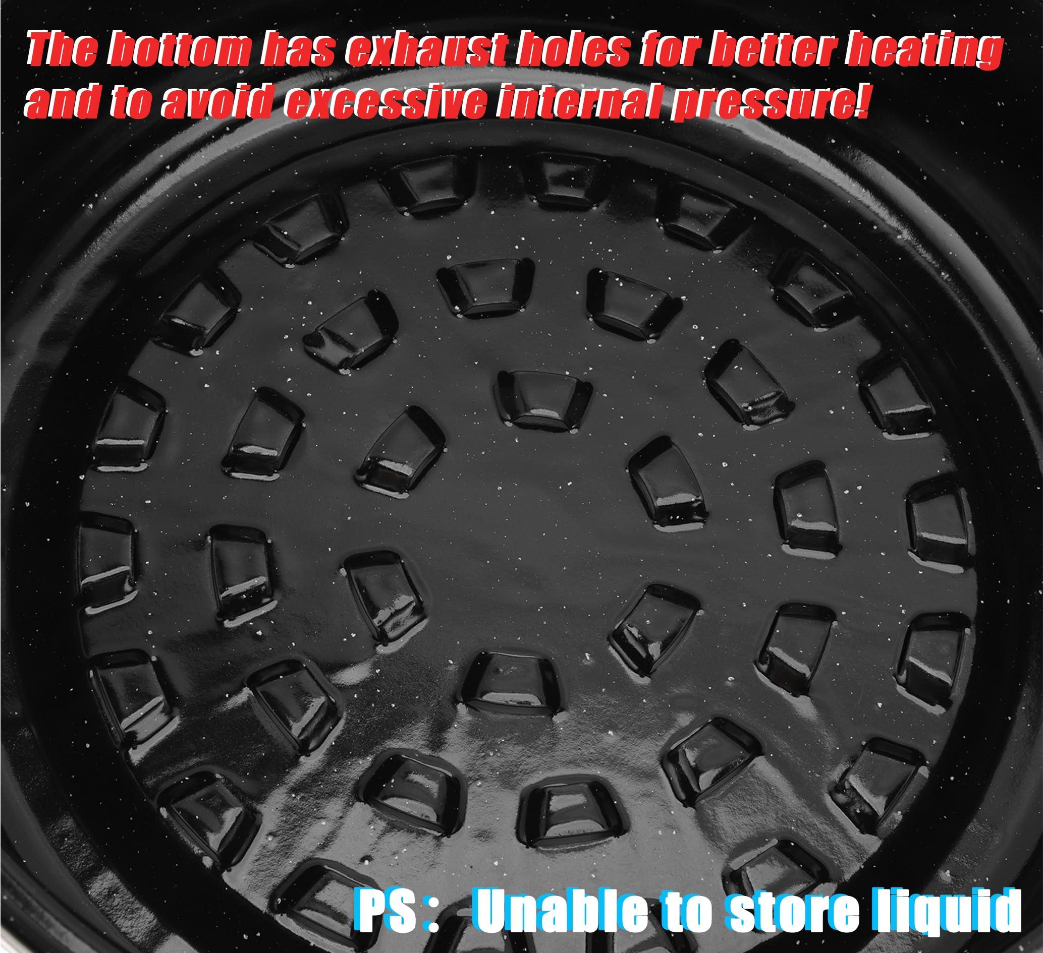 lvifloae Roasting Pan with Lid Round Roaster Speckled Black Enamel on Steel Circular Spot Finish Non Stick Pot 28cm For Household Kitchen 2.5 lb. CapacityThe bottom has exhaust holes