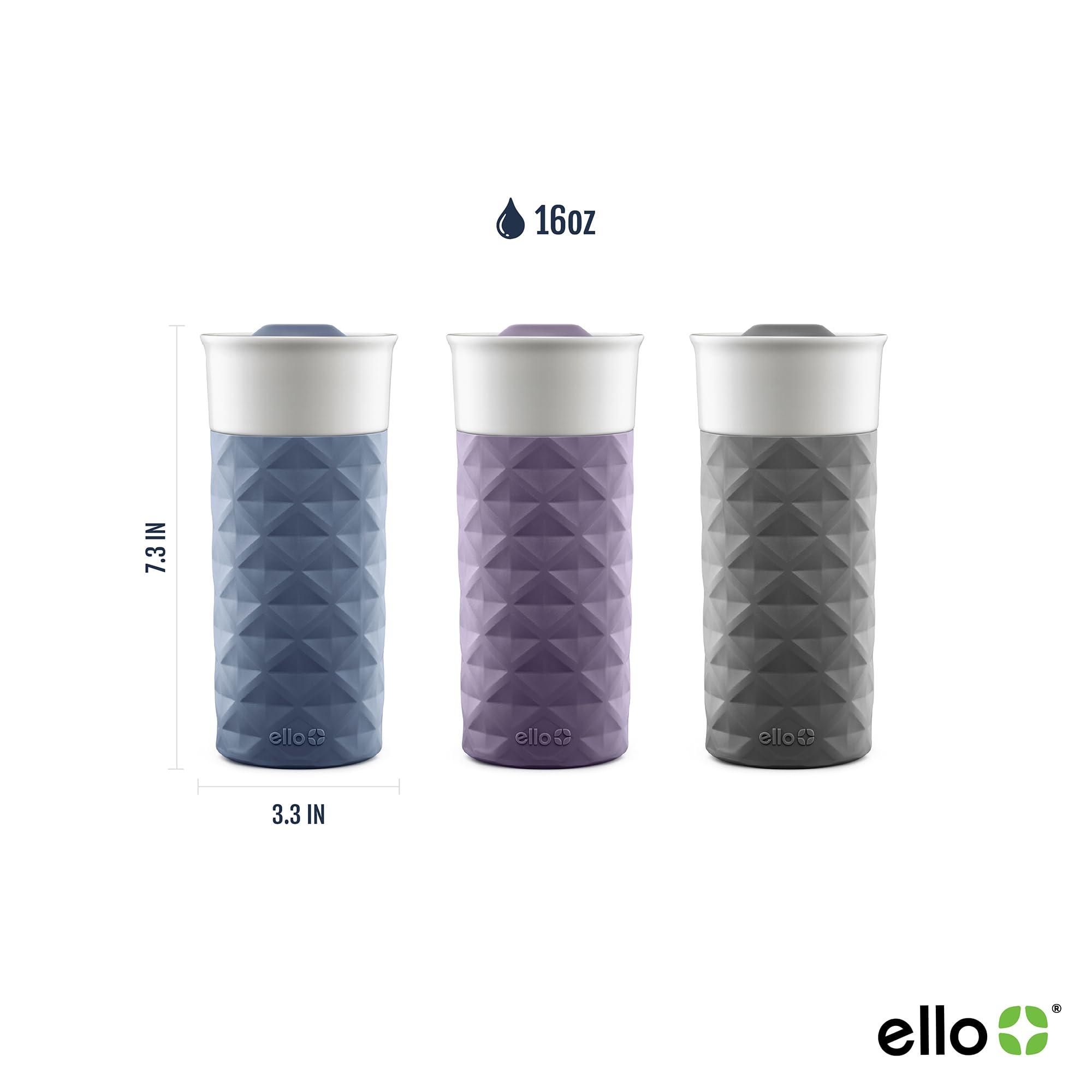 Ello Ello Ogden BPA-Free Ceramic Travel Mug with Lid, Evening Blue, 16 oz