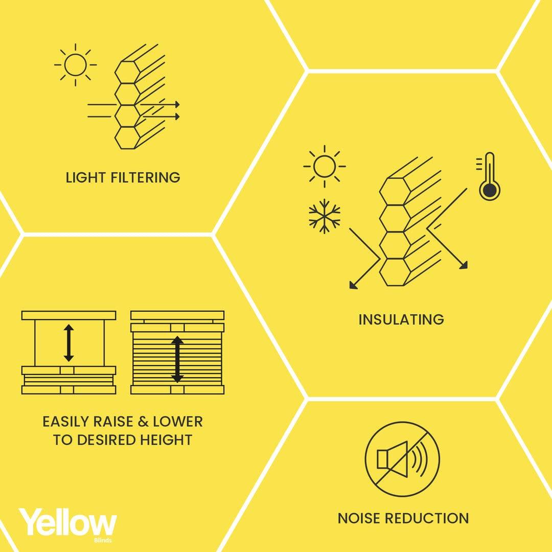 YELLOW BLINDS YELLOW BLINDS Cellular Shades, Window Blinds for Room, Window Coverings for Home Decor Series, Top Down Bottom Up, Snow- Light Filtering, 45.25" W x 48" H