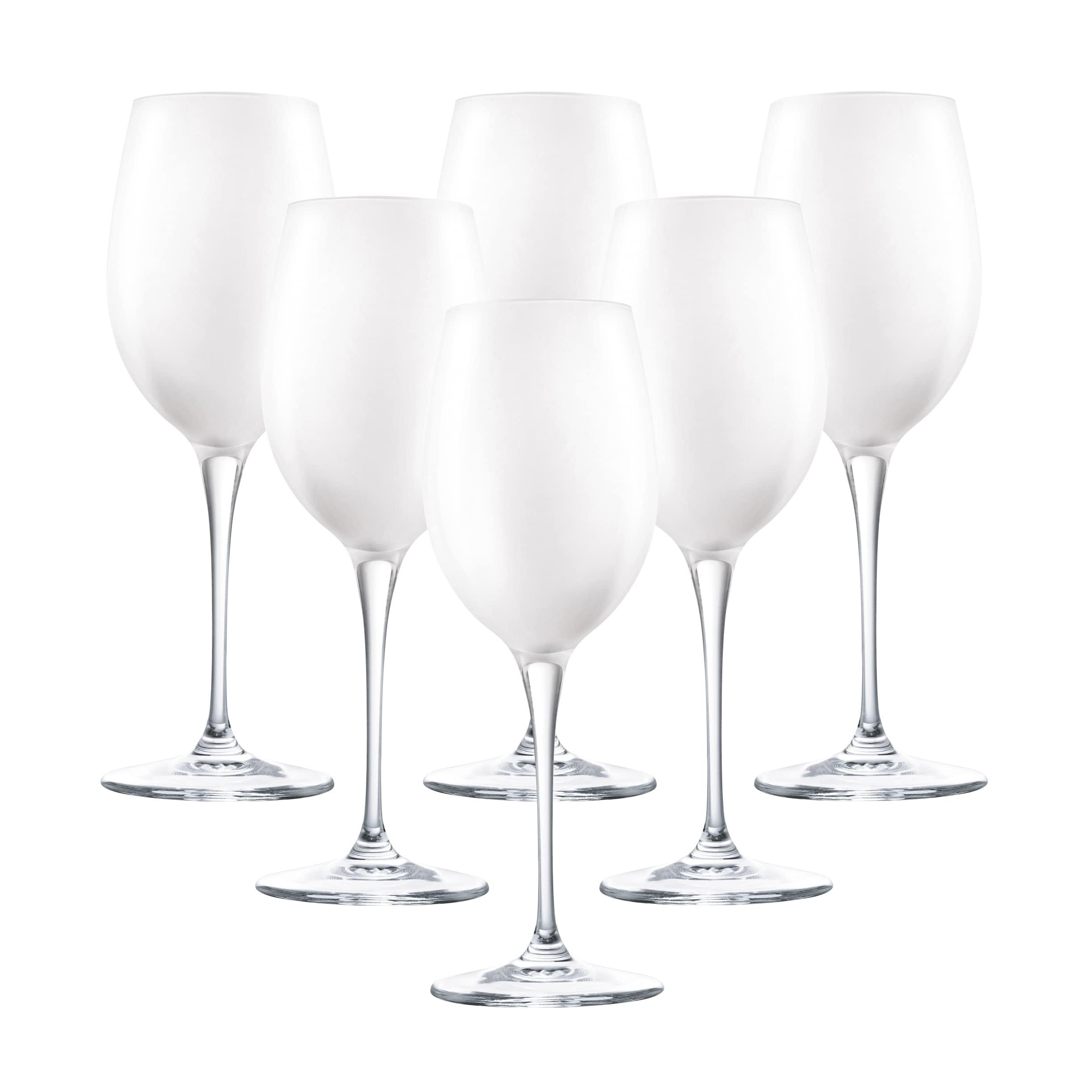 Barski Barski Goblet - White Wine Glass - Crystal Glass - Water Glass - Opal White - Stemmed Glasses - Set of 6 Goblets - 14 oz Made in Europe