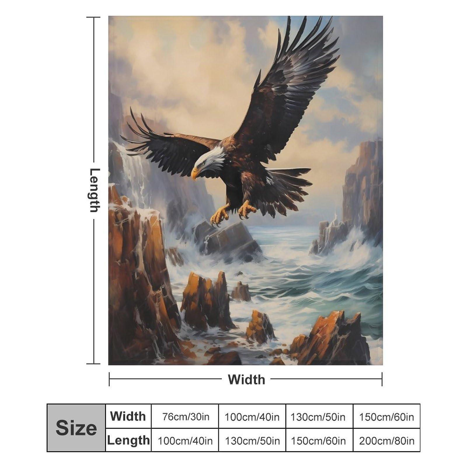 hRcstcS Bald Eagle Blanket Soft Fleece Throw Blanket Lightweight Plush Blanket Couch Throw Warm Blankets for Women Men 30\"*40\"76 * 100cm