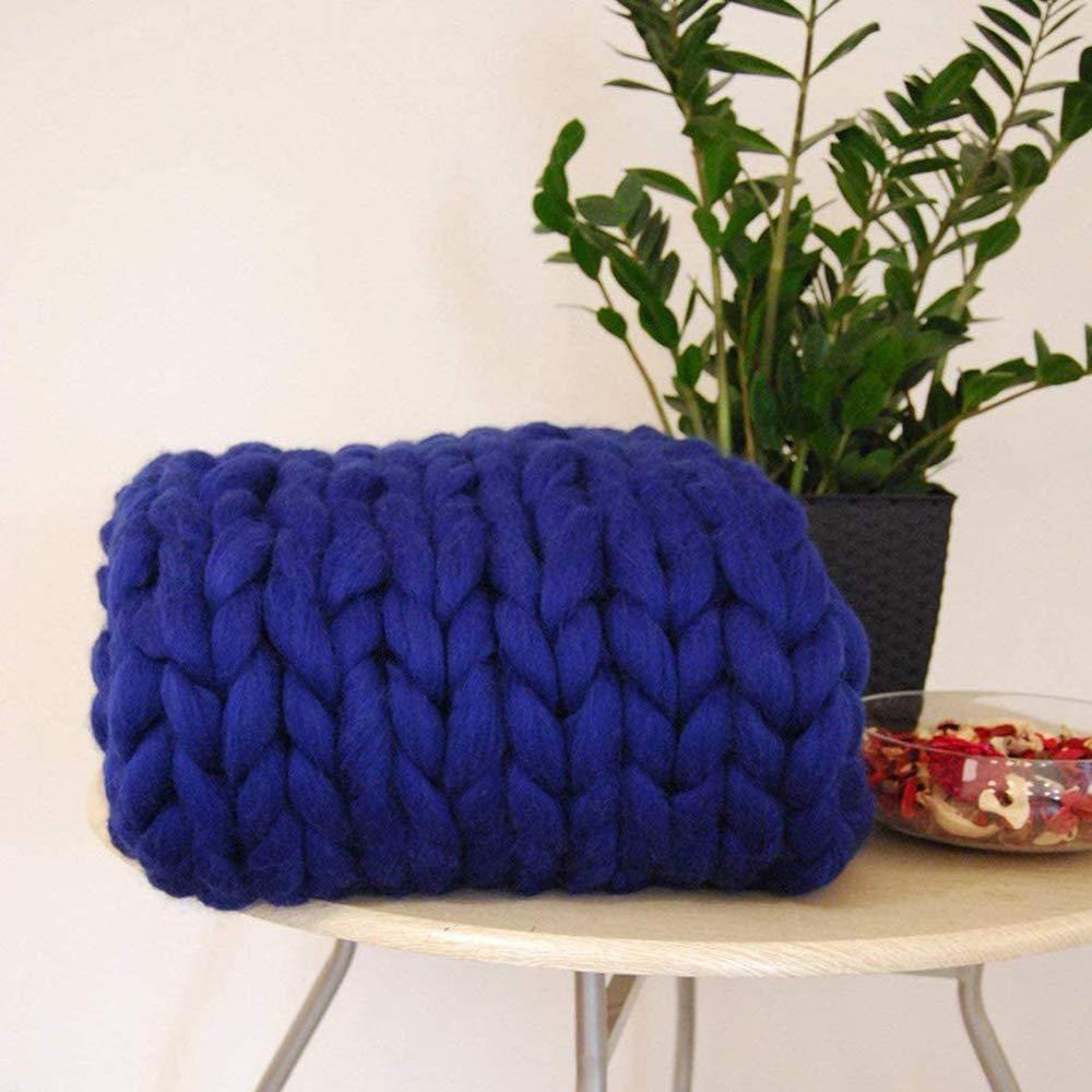 HXSM HXSM Chunky Knitted Blanket Handmade Braided Blanket Soft and Comfortable Knit Throw Blanket Home Decor Fluffy Blanket for Cuddling Up in Bed 4060CM(1624in) Yellow