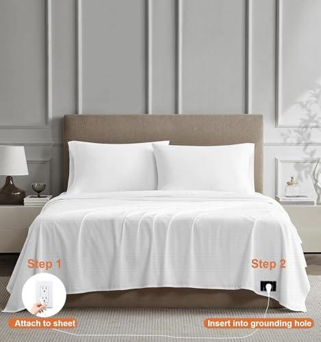 NIULAFR NIULAFR Grounding Sheets - 95% Nature Cotton +5% Silver Fiber - with Grounding Cord, Keep Good Sleep - Natural Healthy