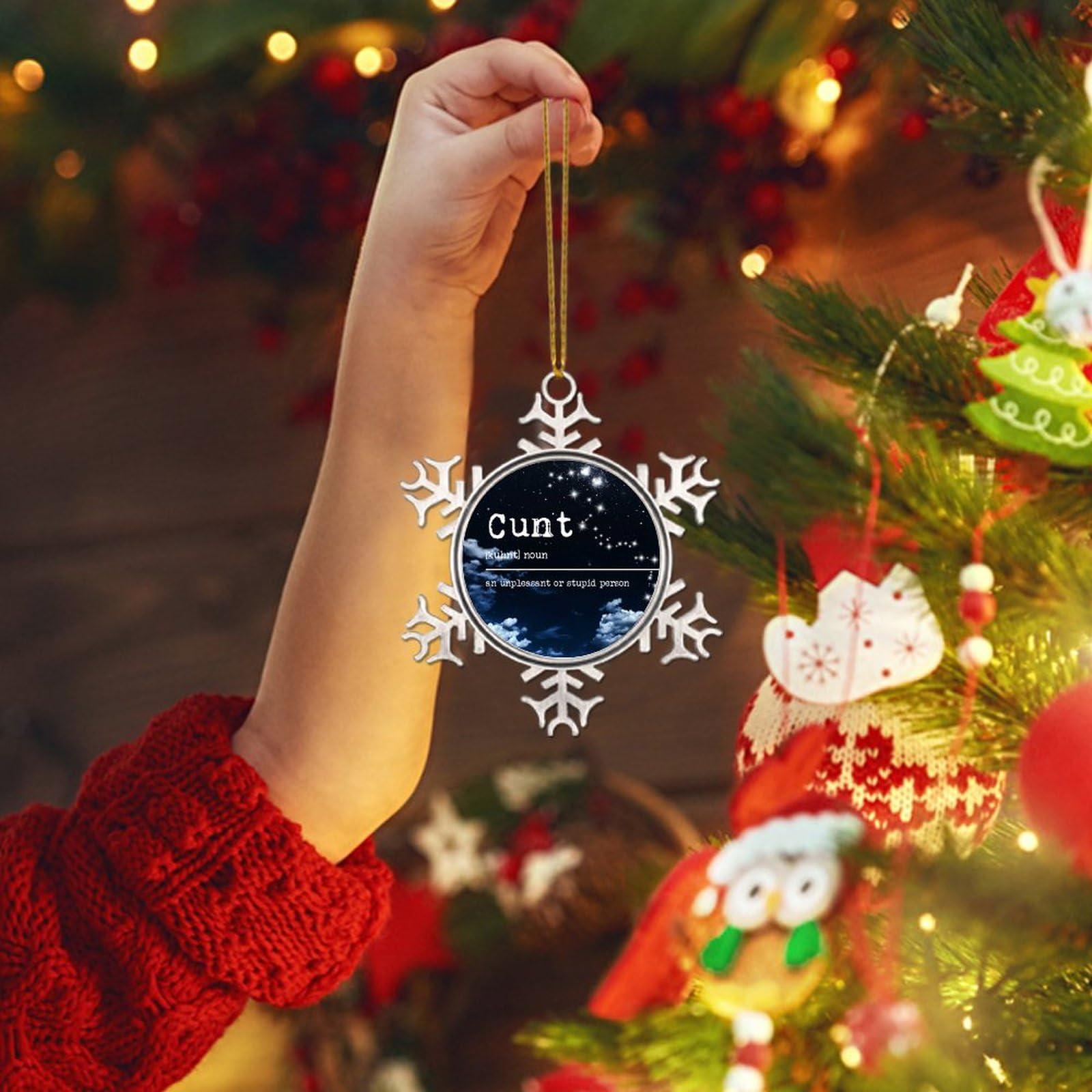 CowkissSign CowkissSign Cunt Ornaments - Christmas Cunt Definition Ornament - Typography Post Print Christmas Stocking Filling Gift Noun Definition Christmas Ornaments New Year Gift to Family