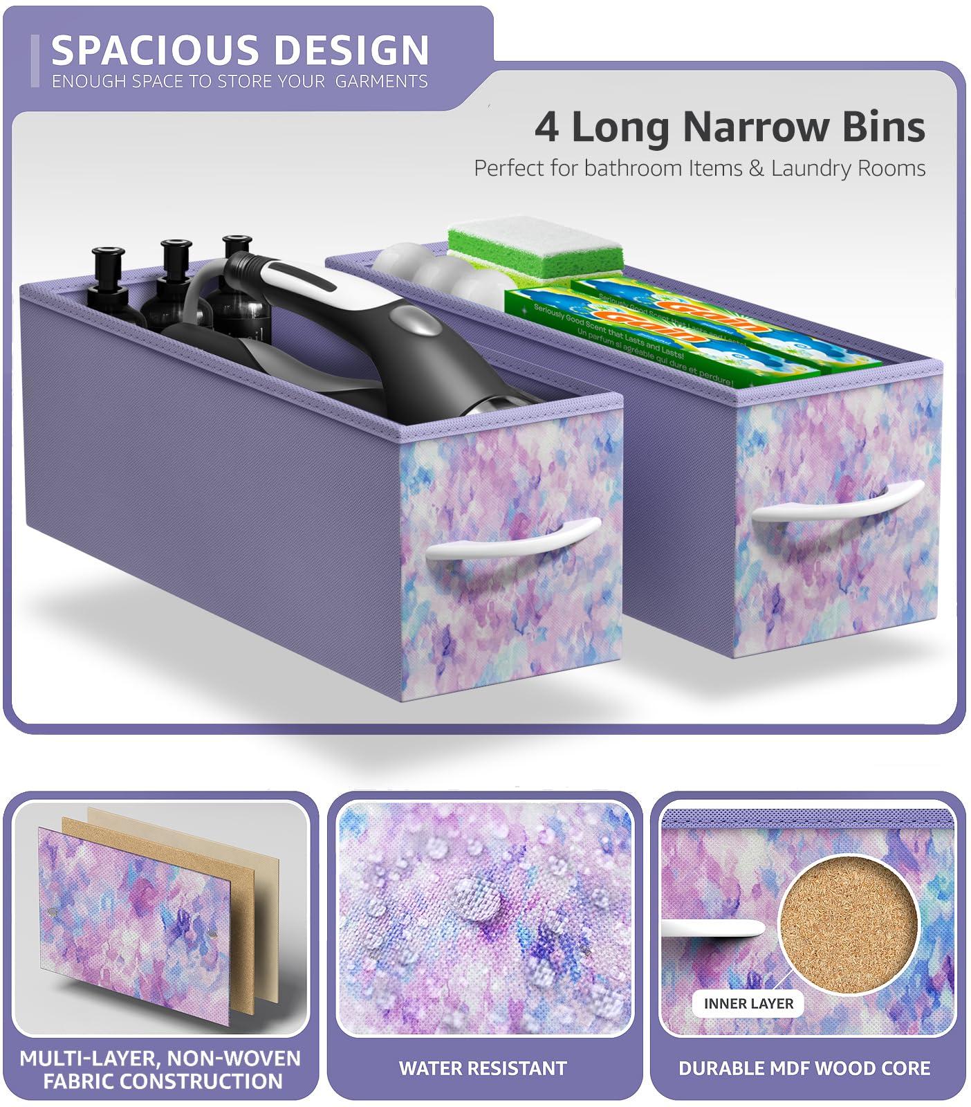 Sorbus Sorbus Kids Narrow Dresser with 4 Drawers - Vertical Slim Storage Chest of Drawers with Steel Frame, Wood Top & Easy Pull Fabric Bins for Small Spaces, Closets, Bedroom, Bathroom & Laundry