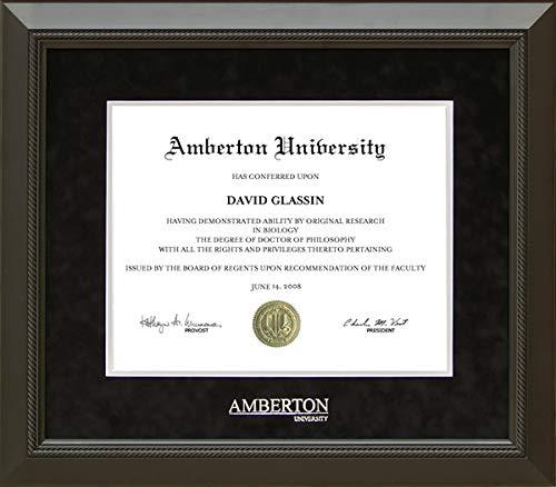 Wordyisms Wordyisms Amberton University Classic Diploma Frame in Black Suede