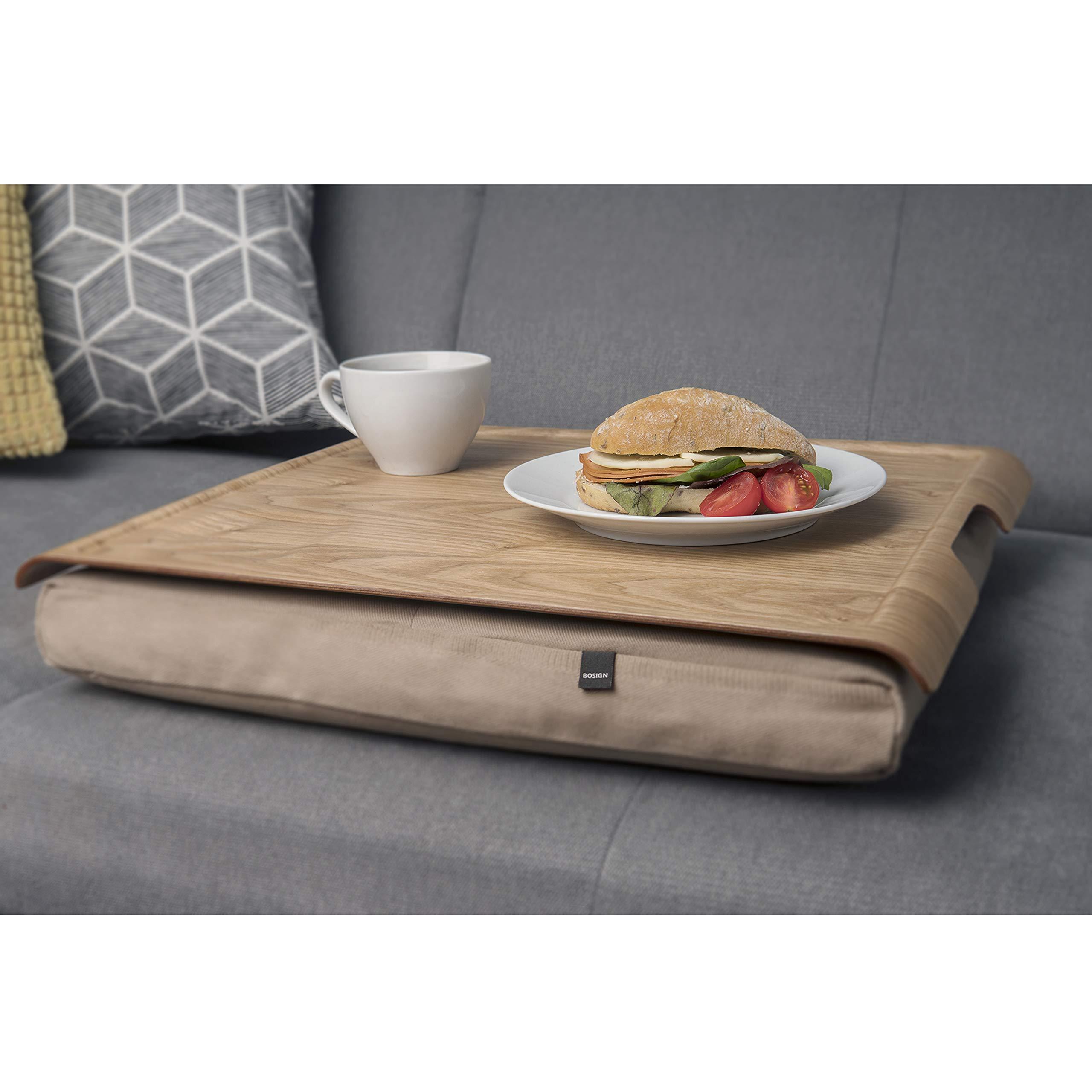 bosign Natural Wooden Lap Tray - Natural Wood and Cushion