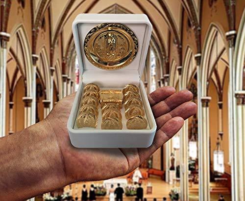 San Rafael Arcangel San Rafael Arcangel Arras de Boda - Wedding Ceremony Unity Coins - Hand Made Arras Wedding Coins. Arras de Matrimonio Catholic Wedding Unity Coins with a Miniature Chest Box -