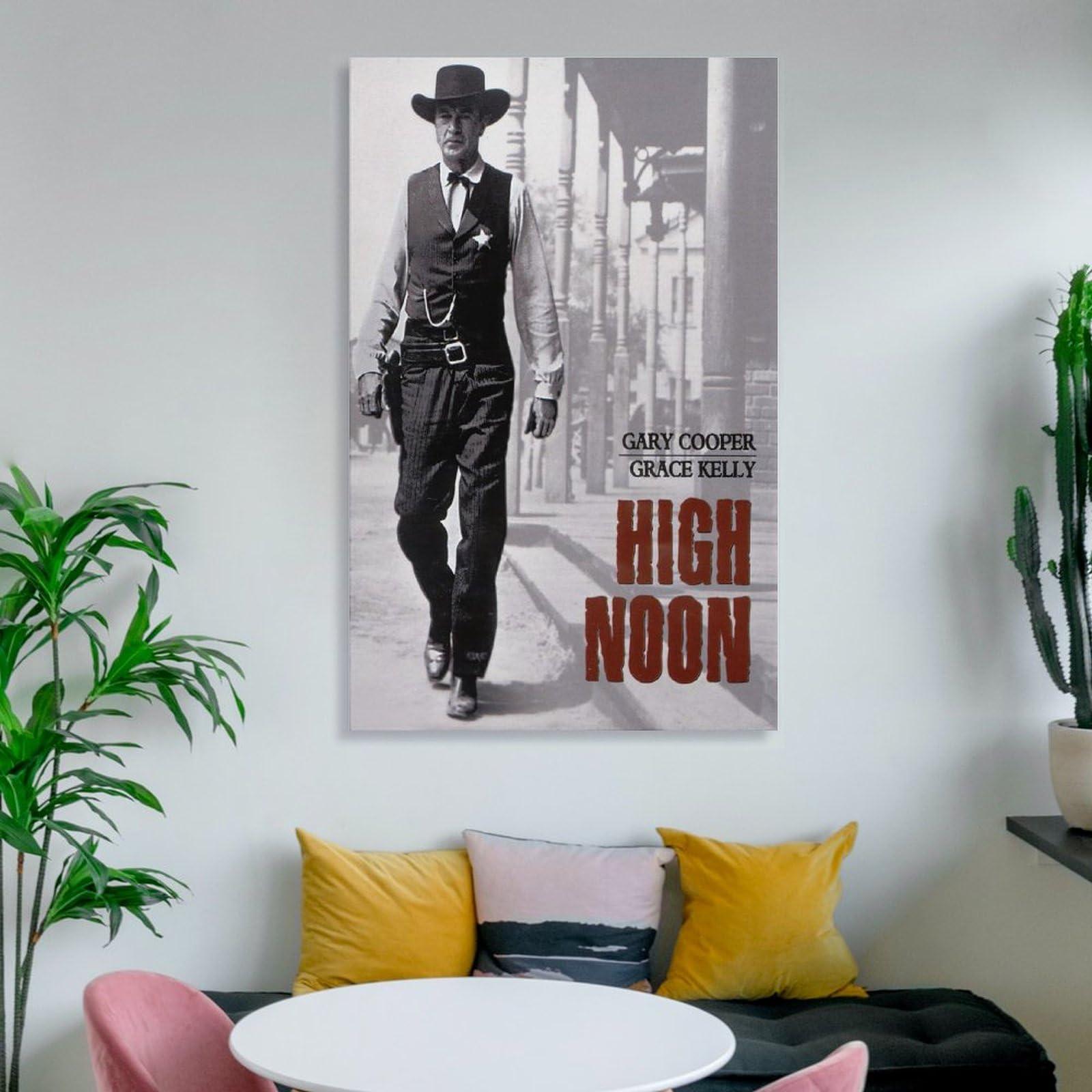 Generic High Noon Poster Classic Western Movie Poster Hd Retro Art Waterproof Poster Artworks Canvas Poster Room Aesthetic Wall Art Prints Home Modern Decor Gifts Framed-unframed 16x24inch(40x60cm)