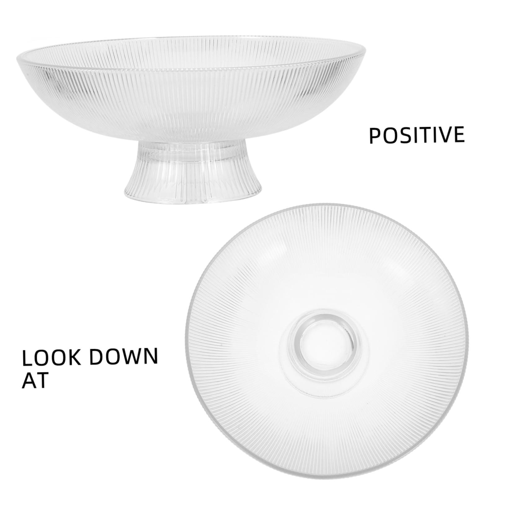 GRIRIW GRIRIW Footed Fruit Serving Plate Large Glass Bowl for Centerpiece Fruit Bowl in Kitchen