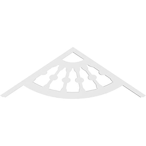 Ekena Millwork Ekena Millwork GPP048X008X100CWW Classic Wagon Wheel Architectural Grade PVC Gable Pediments, 48\"W x 8\"H x 1\"P (4/12) Pitch