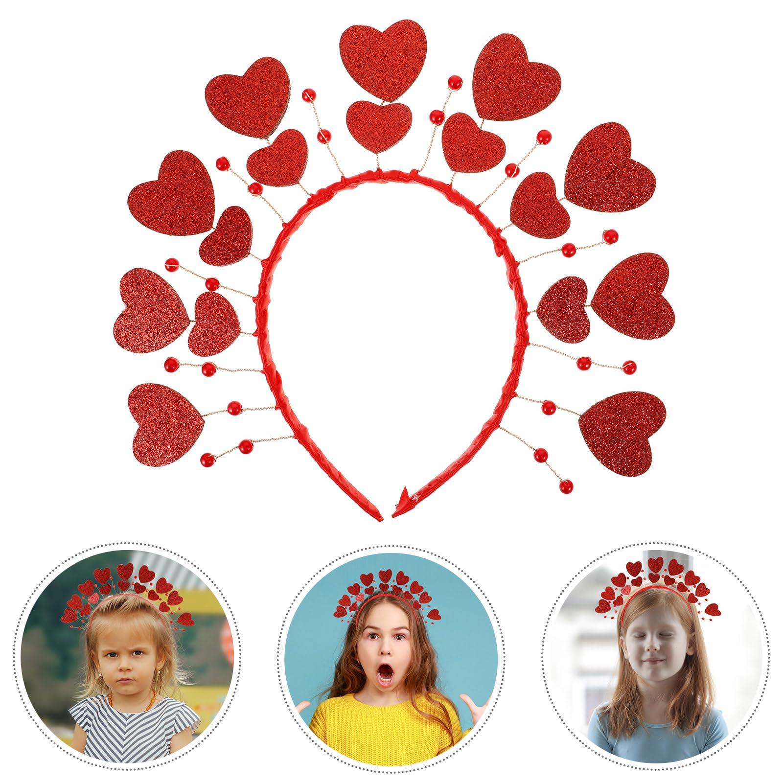 LUOZZY LUOZZY Valentines Day Heart Love Headband Wedding Hair Accessories Party Hair Prop