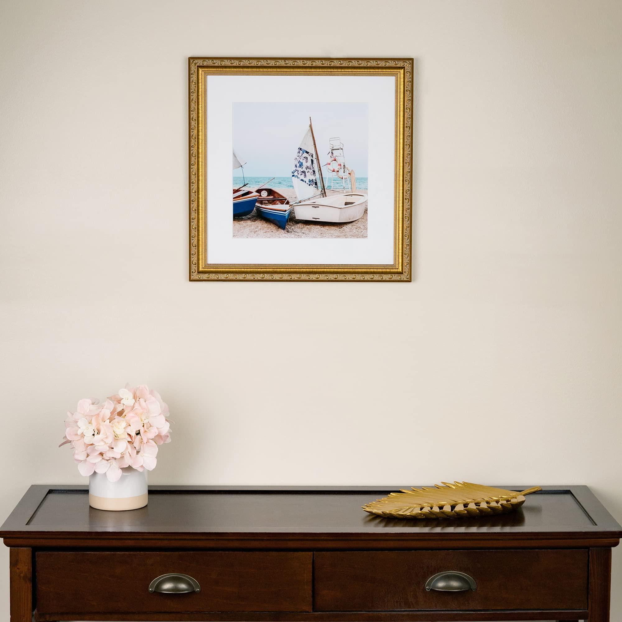 ArtToFrames ArtToFrames 20x24 Inch Gold Picture Frame, 5 - Pack, This 1.40 inch Custom Wood Poster Frame is Gold with Beads, Comes with Economy Acrylic (Frame_Pack_5_D10051-20x24)