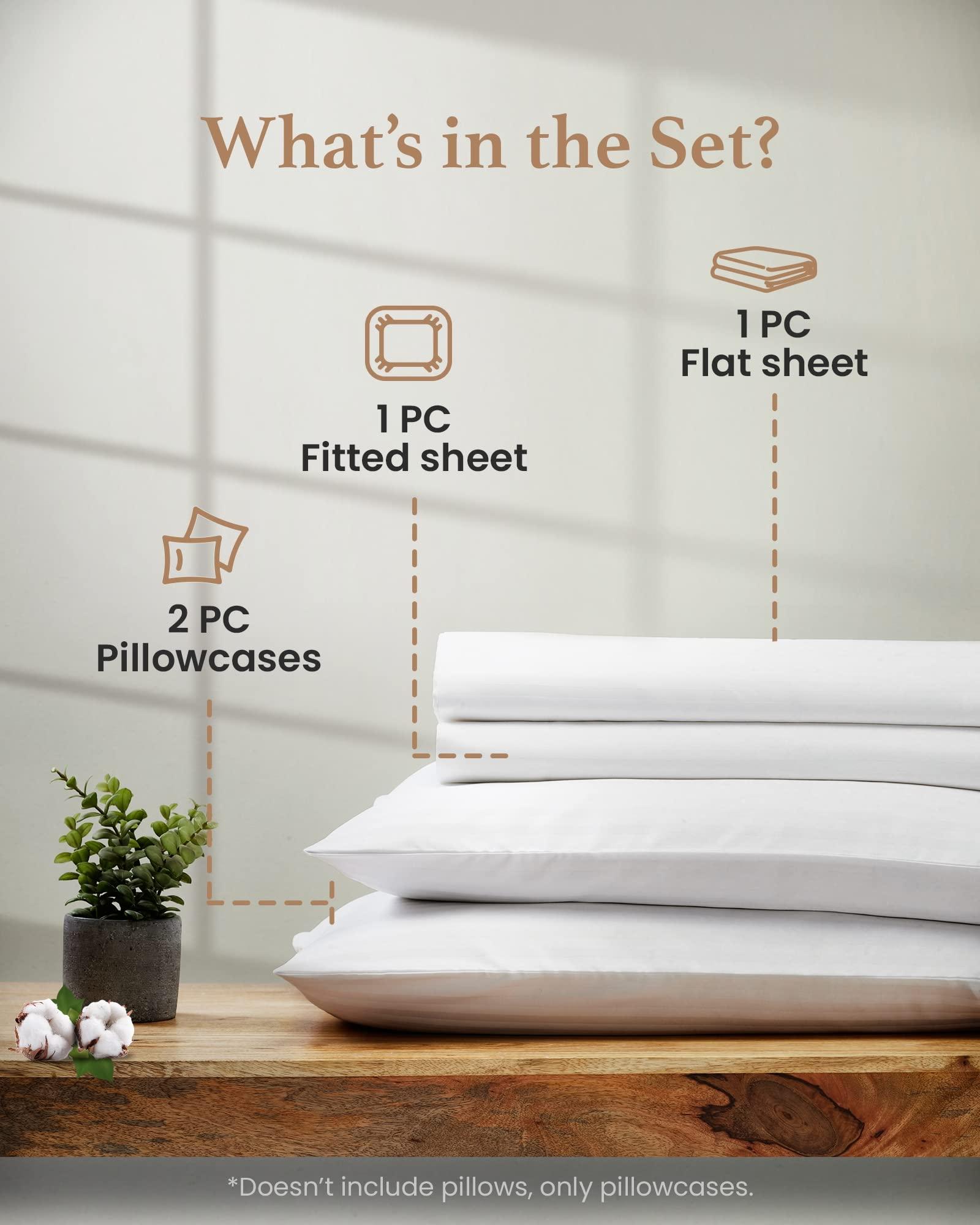 Good Sleep Bedding GOOD SLEEP BEDDING California King Sheet Sets - 100% Egyptian Cotton Sheets California King Size, 4Pc, 1000 TC, Cal King Sheet Set, Soft Sateen Weave, 16" Deep Pocket California King Sheet Set - White