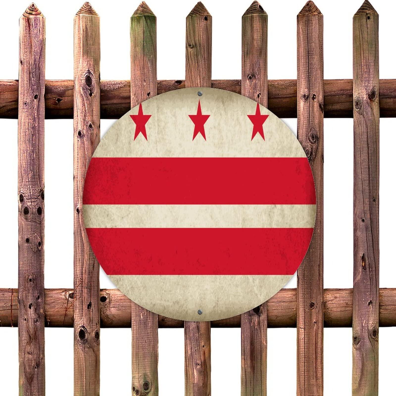 lutieger lutieger Restaurants Home Dcor Metal Sign Washington State Flag Personalized Gifts Posters Patriotic USA Map Sports Fans Country Tin Signs for Bedroom Entryway Bathroom Wall Decor 12x12in Round