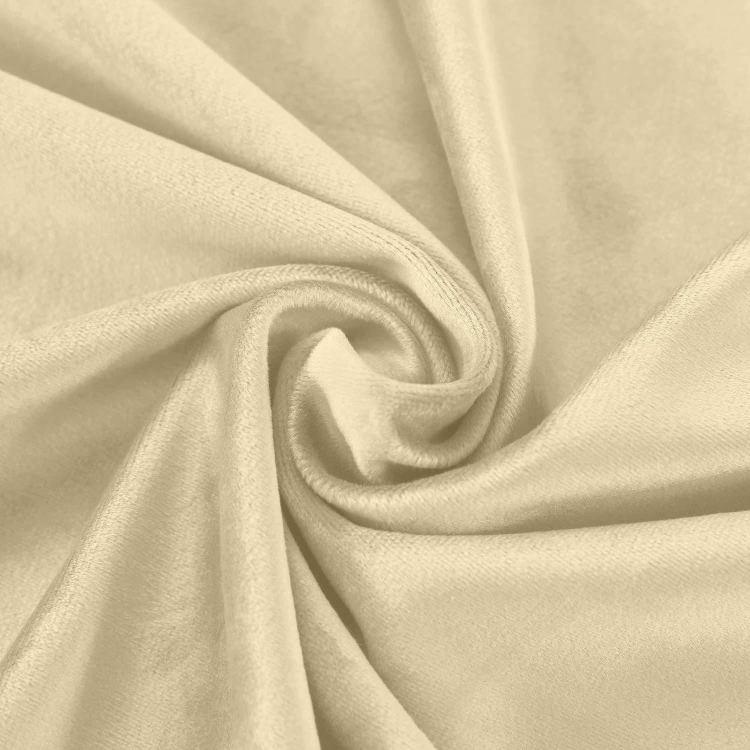 Macochico Macochico Thermal Velvet Blackout Curtains - Classic Velvet Woven Home Nickle Grommet Velvet Drapes for Bedroom Club Home Theater 84 x 84 Inch Cream (1 Panel)