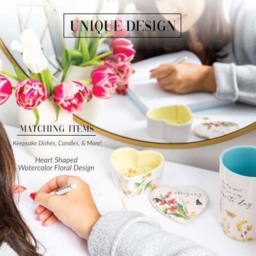 Pavilion Gift Company Pavilion Gift Company - You Are Amazing Ceramic Heart-Shaped Keepsake Box, Friend Gift, Best Friend Gift, Jewelry Keepsake Decorative Box, Jewelry Box For Mom, Daughter, Sister, Friend, 2 Count, Cream