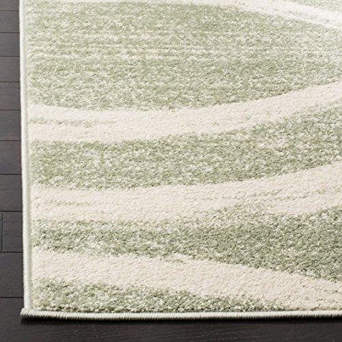 Safavieh SAFAVIEH Adirondack Collection 6\' Square Sage / Cream ADR125X Modern Wave Distressed Non-Shedding Living Room Bedroom Dining Home Office Area Rug