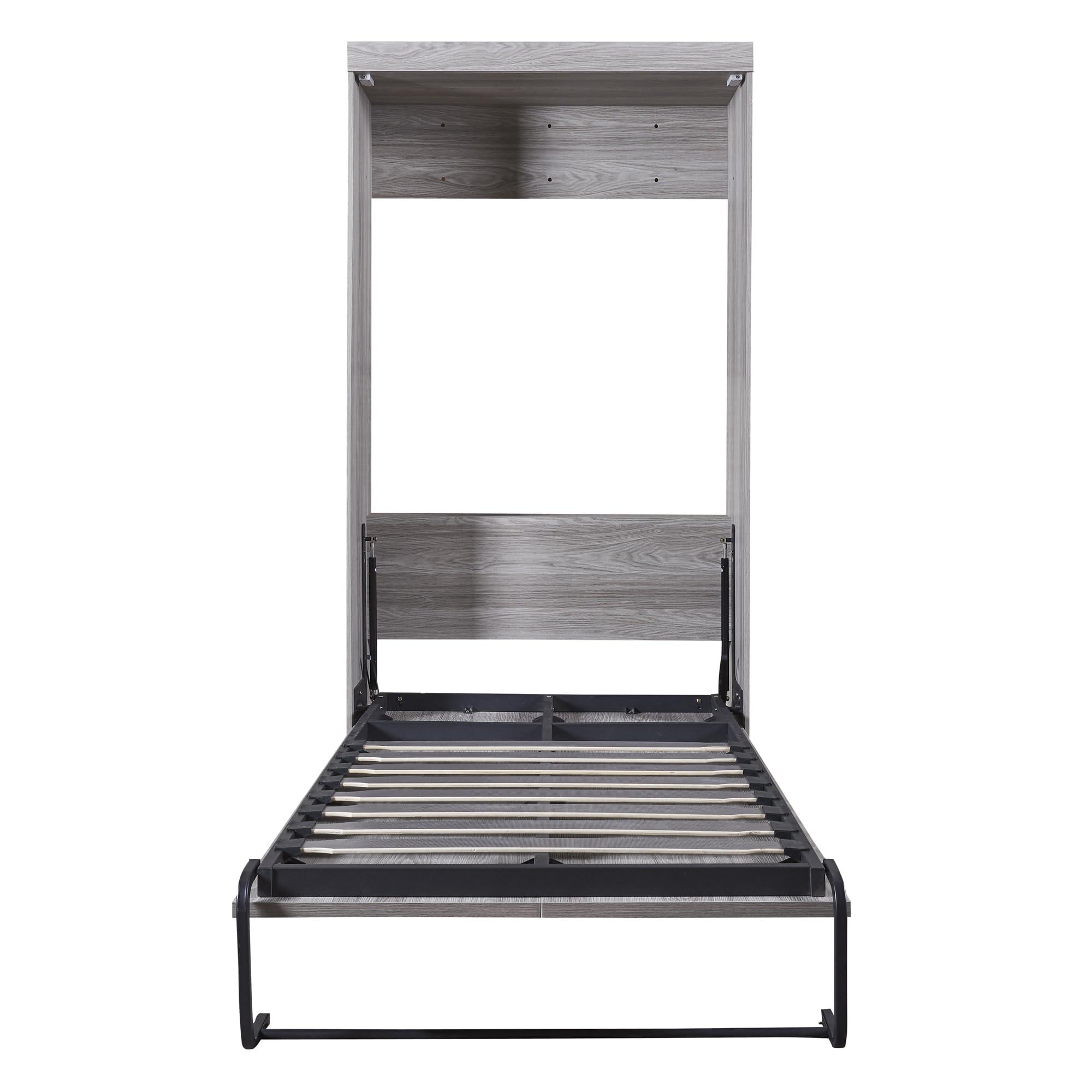 Harper & Bright Designs Harper & Bright Designs Twin Size Murphy Bed, can be Folded into a Cabinet, Gray