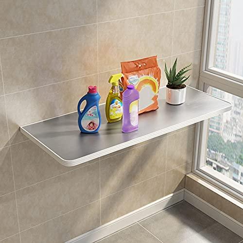 FALIYORS FALIYORS Wall-Mounted Folding Table for Kitchen, Fold Down Wall Table, Small Space Dining Table, Breakfast Bar Table, Workbench Foldable, Brushed Stainless Steel (Size : 9030cm/35inch12in