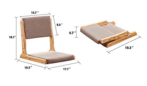 ZHEKUN ZHEKUN Tatami Chair Accent Furniture,Foldable Meditation Floor Chair, Living Room Chair Floor Seat, Portable Japanese Legless Chair,Lazy Sofa for Bay Window Meditation Reading,Balny Chair with Cushion