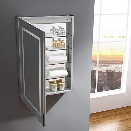 Fresca Fresca Spazio 24\" Wide x 36\" Tall Bathroom Medicine Cabinet w/LED Lighting & Defogger