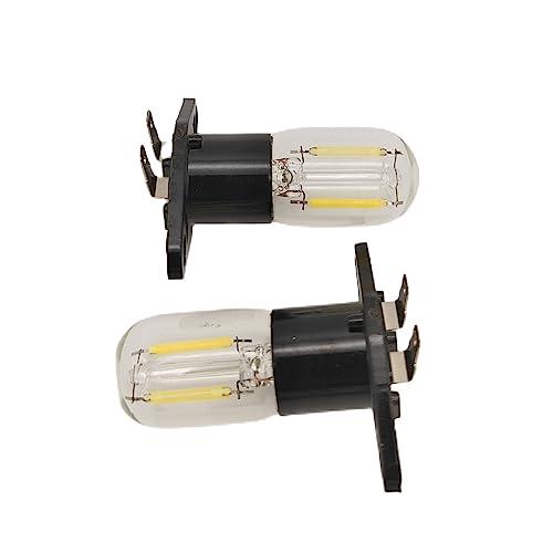 qlee QLEE Led Filament Light 1.5w Z187 Microwave Bulb 125v 20w Equivalent Incandescent Lamps for Galanz Refrigerator Microwave Oven Electrical Range Hood Indicator Light (2 Pack, Z187 Base,5000K)