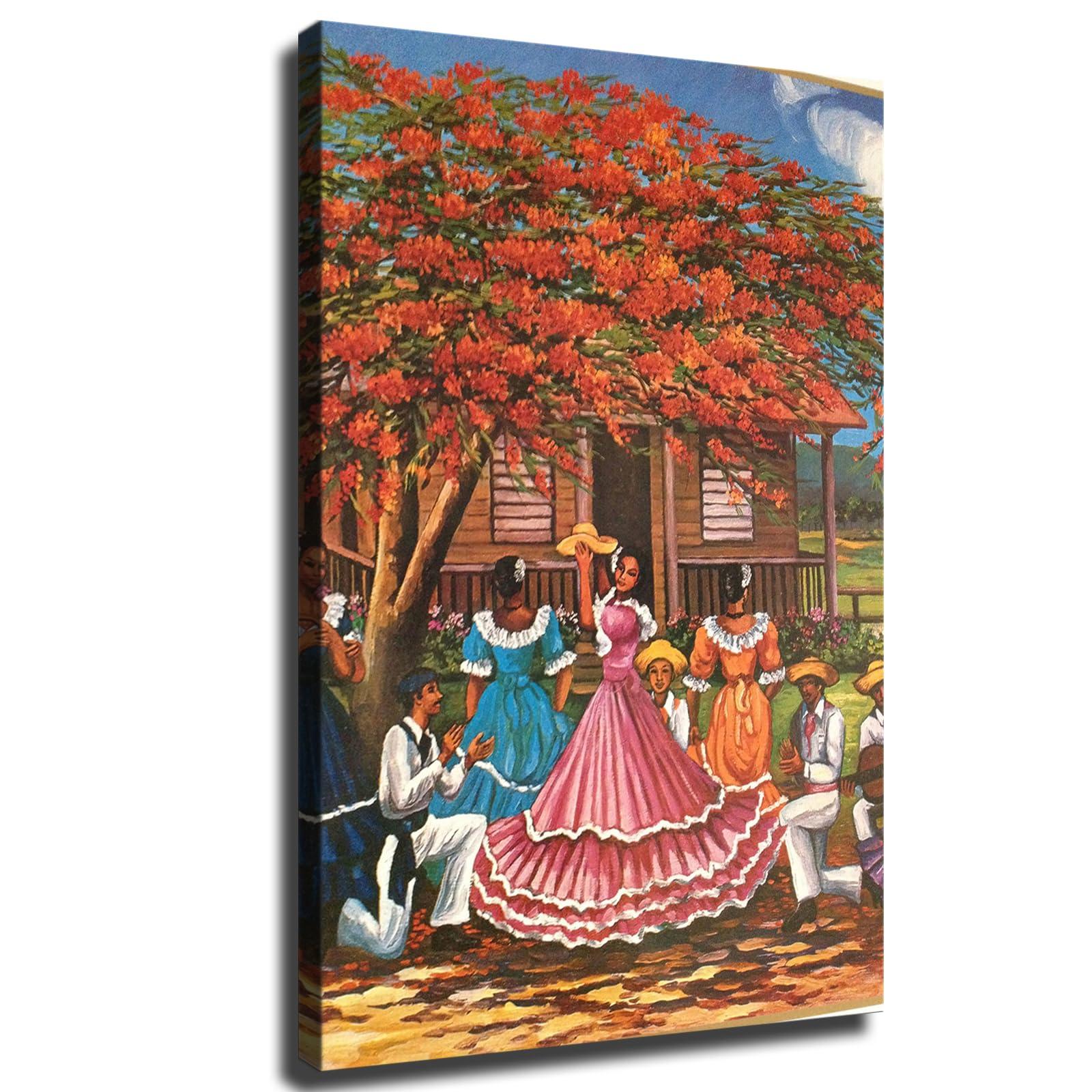 chmgap chmgap Puerto Rico Art The Carnival Mexican Folk Poster Canvas Picture Printing Art Decoration Living Room Bedroom Home Background Wall Decoration (1218inch Unframed)